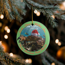 Load image into Gallery viewer, Florida Stone Crab Santa Claws Sublimated Ceramic Christmas Holiday Ornament