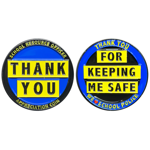 School Resource Officer School Police Thank You Appreciation Coin Challenge Coin EL3-010