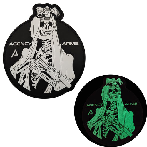 Agency Night Vision Arms Skeleton Glow In The Dark PVC  Hook and Loop Morale Patch Army Navy USMC Air Force LEO Ships Free Fron The USA PAT-841