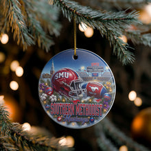 Load image into Gallery viewer, SMU Mustangs Football Christmas Holiday Ornament Sublimated Ceramic