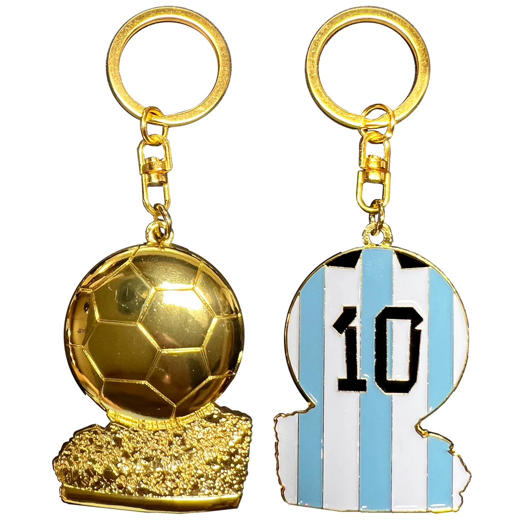 Golden Soccer Ball Trophy Keychain GL14-008