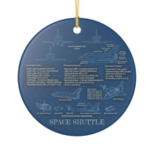 Load image into Gallery viewer, Space Shuttle Blueprint Christmas Holiday Ornament Sublimated Ceramic