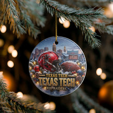 Load image into Gallery viewer, Texas Tech Red Raiders Football Christmas Holiday Ornament Sublimated Ceramic