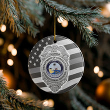 Load image into Gallery viewer, Florida Department of Corrections Correctional Officer  3" Ceramic Christmas Ornament Made in the USA Ships From The USA