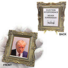 Load image into Gallery viewer, Large President Donald J. Trump Mugshot photo frame challenge coin MAGA No Surrender EL10-002