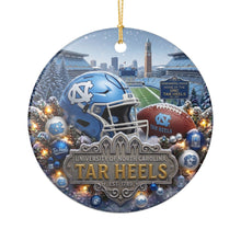 Load image into Gallery viewer, UNC Tarheels North Carolina Football Christmas Holiday Ornament Sublimated Ceramic