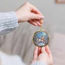 Load image into Gallery viewer, Magical Unicorn Christmas Holiday Ornament Sublimated Ceramic
