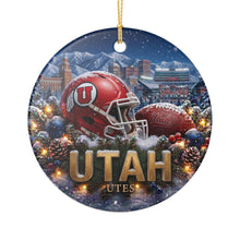 Load image into Gallery viewer, Utah Utes Football Christmas Holiday Ornament Sublimated Ceramic