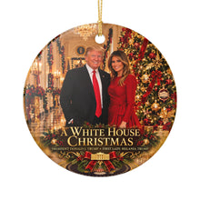Load image into Gallery viewer, President and First Lady Donald Melania Trump White House Christmas Holiday Ornament Sublimated Ceramic