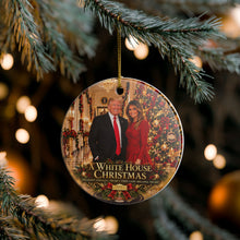 Load image into Gallery viewer, President and First Lady Donald Melania Trump White House Christmas Holiday Ornament Sublimated Ceramic