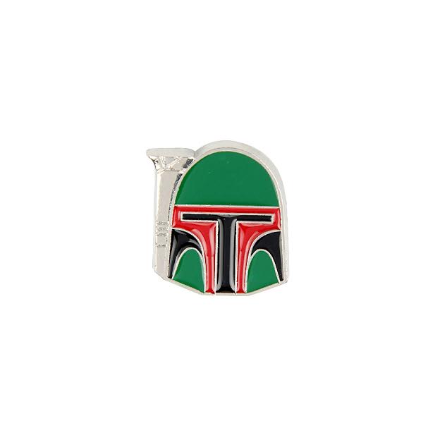 Mandalorian inspired helmet lapel pin Boba Fett Baby Yoda Green red and black P-068 - www.ChallengeCoinCreations.com