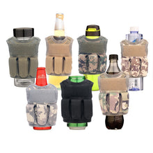 Load image into Gallery viewer, Tactical Beer Water Soda Bottle Can Vest with Storage And Hook and Loop FREE USA SHIPPING SHIPS FROM USA