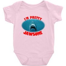 Load image into Gallery viewer, Jaws inspired I&#39;m Pretty Jawsome Infant Baby Body Suit Bodysuit - www.ChallengeCoinCreations.com