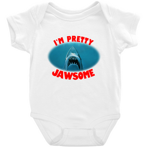 Jaws inspired I'm Pretty Jawsome Infant Baby Body Suit Bodysuit - www.ChallengeCoinCreations.com