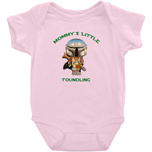 Load image into Gallery viewer, Mommy&#39;s Little Foundling Mandalorian Inspired Jumpsuit Unisex Baby Infant Preemie - www.ChallengeCoinCreations.com