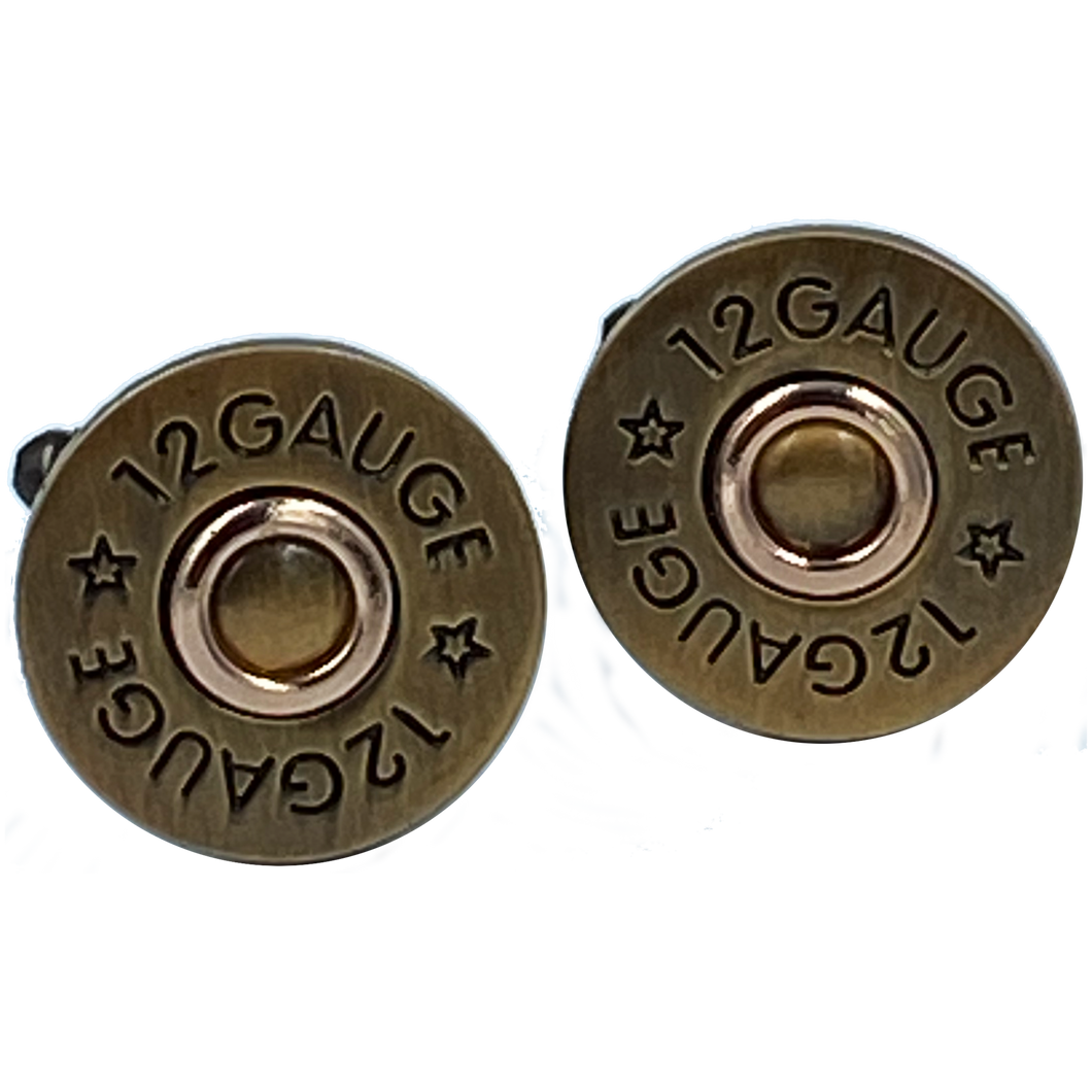 12 Gauge Shotgun Shell Cufflinks CL-016 - www.ChallengeCoinCreations.com