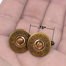 Load image into Gallery viewer, 12 Gauge Shotgun Shell Cufflinks CL-016 - www.ChallengeCoinCreations.com