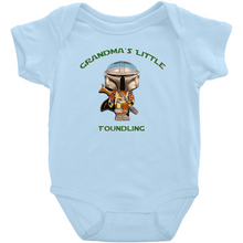 Load image into Gallery viewer, Grandma&#39;s Little Foundling Mandalorian Inspired Jumpsuit Unisex Baby Infant Preemie - www.ChallengeCoinCreations.com