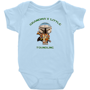 Grandma's Little Foundling Mandalorian Inspired Jumpsuit Unisex Baby Infant Preemie - www.ChallengeCoinCreations.com