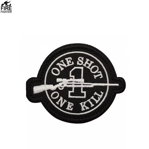 One Shot One Kill Sniper Hook and Loop Morale Patch Army Navy USMC Air Force LEO FREE USA SHIPPING SHIPS FROM USA V01046 PAT-57