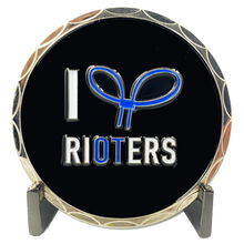 Load image into Gallery viewer, I Love Rioters 2020 Dumpster Fire Handcuff Zip Ties Police Thin Blue Line Overtime Challenge Coin DL2-04 - www.ChallengeCoinCreations.com