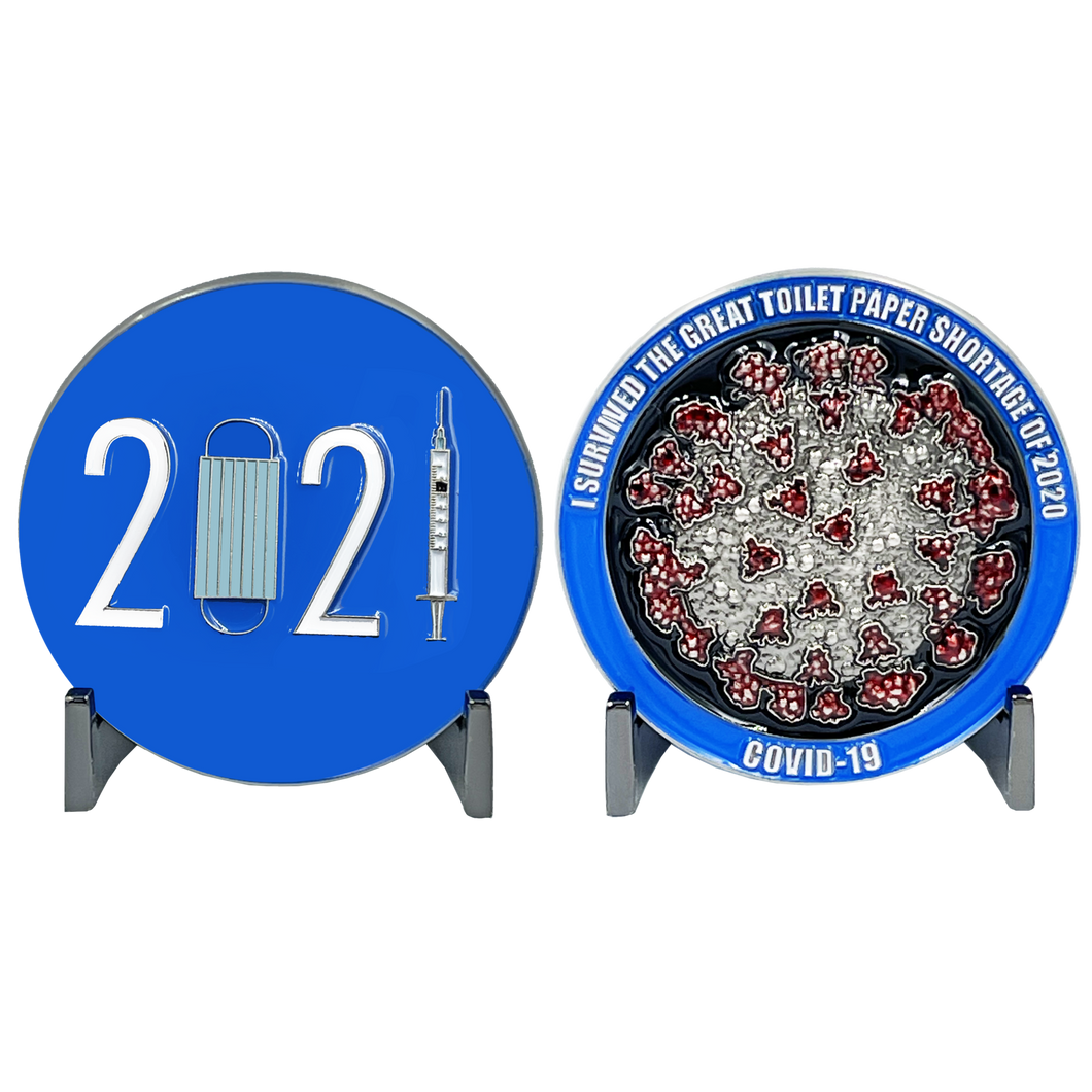 2021 Pandemic Covid-19 Coronavirus Essential Worker Challenge Coin I Survived The Great EL5-005 - www.ChallengeCoinCreations.com