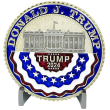 Load image into Gallery viewer, President Donald J. Trump MAGA Cops for Trump 2024 Thin Blue Line Challenge Coin BL6-011 - www.ChallengeCoinCreations.com