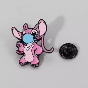Lilo and Stitch Inspired Covid Mask Enamel Pin Set Free Shipping Ships From USA PS-006