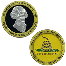 Load image into Gallery viewer, George Washington Skull 2A Don&#39;t Tread on Me Flag 2nd Amendment Challenge Coin DL11-09 - www.ChallengeCoinCreations.com