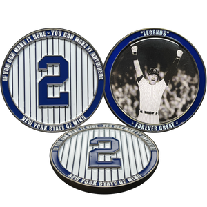 The Captain New York Jersey Jeter 2 Legends Forever Great LFG challenge coin NYPD BL16-004 - www.ChallengeCoinCreations.com