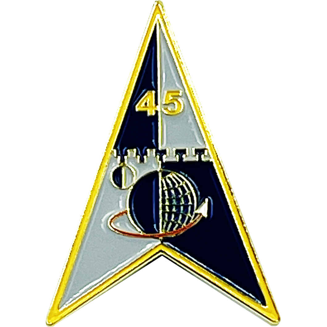45th Space Wing insignia Space Force Space Launch Delta 45 pin BL12-019 - www.ChallengeCoinCreations.com
