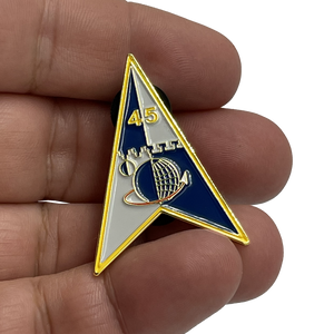 45th Space Wing insignia Space Force Space Launch Delta 45 pin BL12-019 - www.ChallengeCoinCreations.com