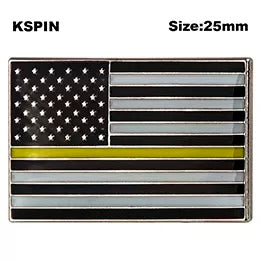 U.S. American Flag Thin Gold Line Flag 911 Dispatcher Lapel Pin FREE USA SHIPPING SHIPS FREE FROM THE USA P-176A