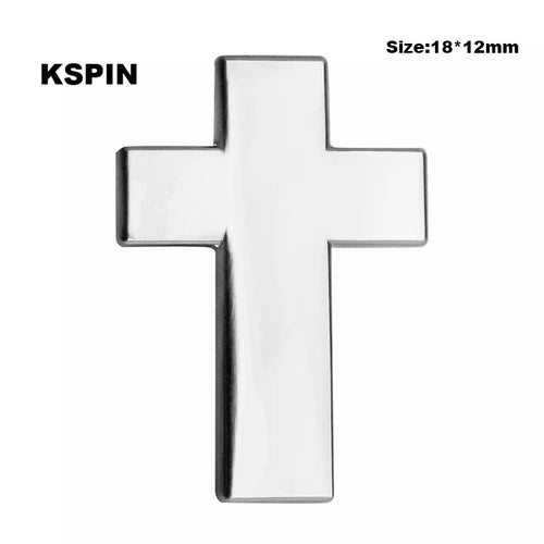 Simple Silver Christian Cross Lapel pin FREE USA SHIPPING SHIPS FREE FROM USA P-216A
