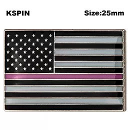 U.S. American Flag Thin Pink Line Breast Cancer Awareness Lapel Pin FREE USA SHIPPING SHIPS FREE FROM THE USA P-175C