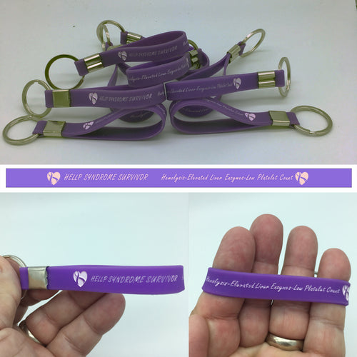 HELLP Syndrome Awareness Silicone Wristband Keychain - www.ChallengeCoinCreations.com