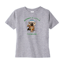 Load image into Gallery viewer, Mommy&#39;s Little Foundling Mandalorian Inspired Unisex T-Shirts (Toddler Sizes) - www.ChallengeCoinCreations.com