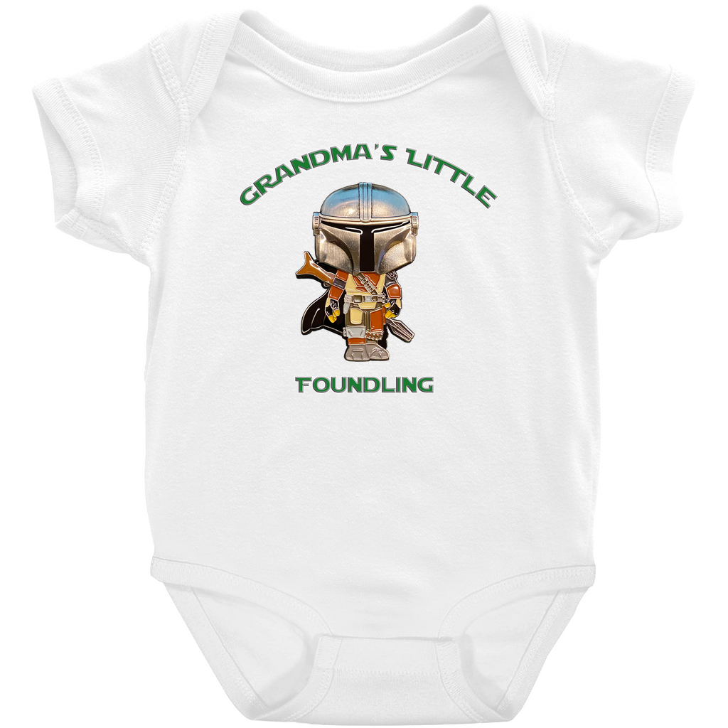 Grandma's Little Foundling Mandalorian Inspired Jumpsuit Unisex Baby Infant Preemie - www.ChallengeCoinCreations.com