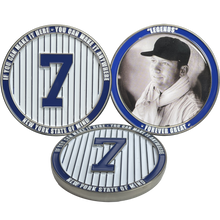 Load image into Gallery viewer, The Mick New York Jersey Mickey Mantle 7 Legends Forever Great LFG challenge coin NYPD BL15-005 - www.ChallengeCoinCreations.com