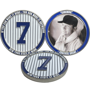 The Mick New York Jersey Mickey Mantle 7 Legends Forever Great LFG challenge coin NYPD BL15-005 - www.ChallengeCoinCreations.com