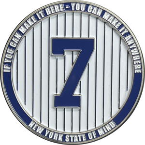 The Mick New York Jersey Mickey Mantle 7 Legends Forever Great LFG challenge coin NYPD BL15-005 - www.ChallengeCoinCreations.com