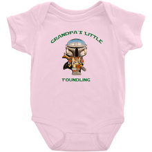 Load image into Gallery viewer, Grandpa&#39;s Little Foundling Mandalorian Inspired Jumpsuit Unisex Baby Infant Preemie - www.ChallengeCoinCreations.com