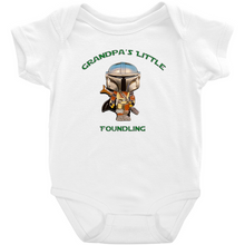 Load image into Gallery viewer, Grandpa&#39;s Little Foundling Mandalorian Inspired Jumpsuit Unisex Baby Infant Preemie - www.ChallengeCoinCreations.com