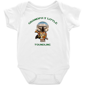 Grandpa's Little Foundling Mandalorian Inspired Jumpsuit Unisex Baby Infant Preemie - www.ChallengeCoinCreations.com