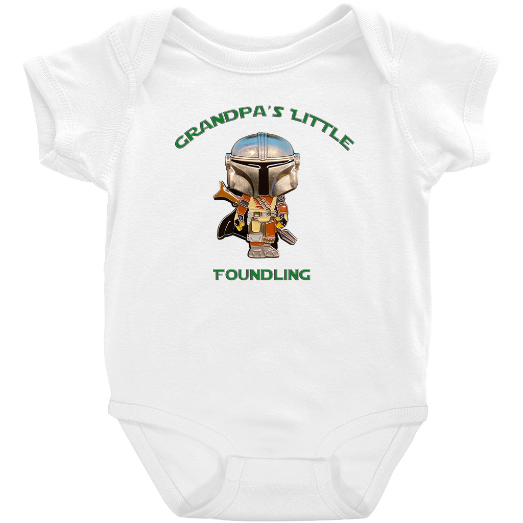 Grandpa's Little Foundling Mandalorian Inspired Jumpsuit Unisex Baby Infant Preemie - www.ChallengeCoinCreations.com