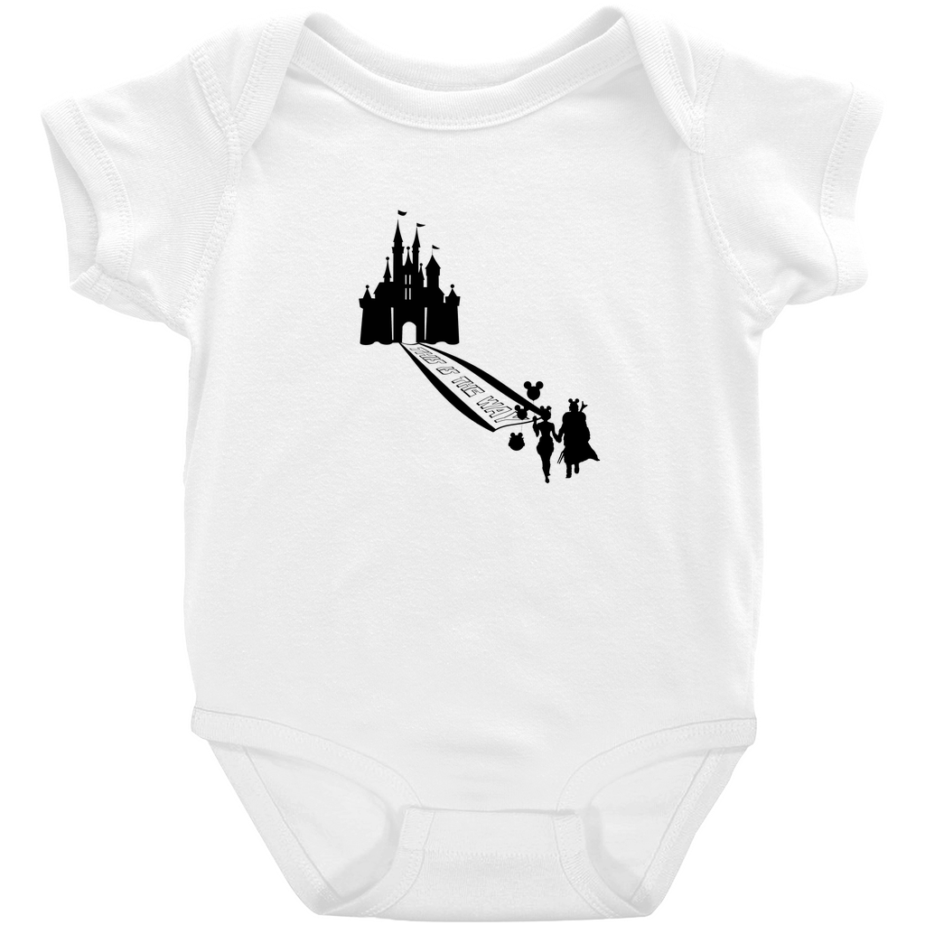 Mandalorian Inspired Baby Yoda's First Visit To Disney Romper Bodysuit - www.ChallengeCoinCreations.com
