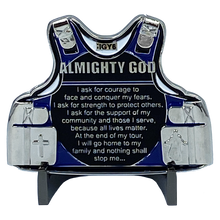 Load image into Gallery viewer, Police Officer&#39;s Prayer God Almighty Challenge Coin Thin Blue Line Tactical Body Armor DL7-13 - www.ChallengeCoinCreations.com