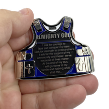 Load image into Gallery viewer, Police Officer&#39;s Prayer God Almighty Challenge Coin Thin Blue Line Tactical Body Armor DL7-13 - www.ChallengeCoinCreations.com