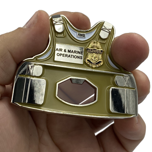 AMO Air and Marine CBP Bottle Opener Body Armor Ballistic Vest Challenge Coin Air & Marine Interdiction Agent EL2-014 - www.ChallengeCoinCreations.com