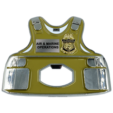 Load image into Gallery viewer, AMO Air and Marine CBP Bottle Opener Body Armor Ballistic Vest Challenge Coin Air &amp; Marine Interdiction Agent EL2-014 - www.ChallengeCoinCreations.com